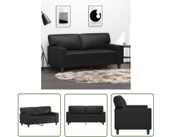 vidaXL Tweezitsbank 120 cm kunstleer zwart - 2-zitsbank - 2-zitsbanken - Bank - Tweezitsbank