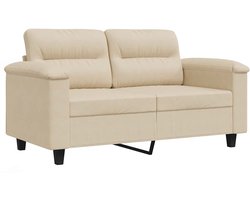 vidaXL - Tweezitsbank - 120 - cm - microvezelstof - crème