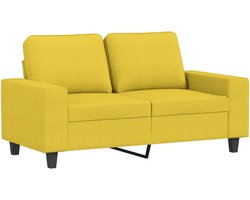 vidaXL - Tweezitsbank - 120 - cm - stof - lichtgeel