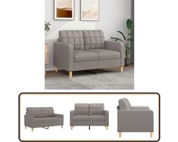 vidaXL Tweezitsbank 120 cm stof taupe Tweezitsbank - Banks Kopen - Lounge Meubels - Stoffen Bank - Taupe Bank