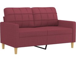 vidaXL Tweezitsbank - 120 cm - Stof - Wijnrood Tweezitsbank - Bank - Stoffen Bank - Rode Bank - Lounge Meubilair