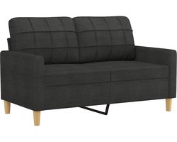 vidaXL - Tweezitsbank - 120 - cm - stof - zwart