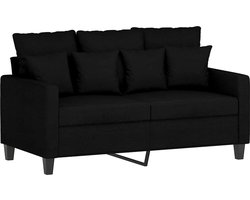 vidaXL - Tweezitsbank - 120 - cm - stof - zwart