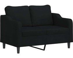 vidaXL - Tweezitsbank - 120 - cm - stof - zwart
