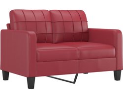 vidaXL Tweezitsbank 120 cm wijnrood kunstleer Tweezitsbank - Lounge Stoel - Lederlook - Rood Meubilair - Vintage Interieur