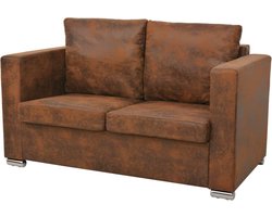 vidaXL - Tweezitsbank - 137x73x82 - cm - kunstsuède