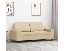 vidaXL Tweezitsbank - 140 cm - Crèmekleurig Tweezitsbank - Banks Kopen - Sofa - Creme Kleuren Sofa - Lounge Meubels