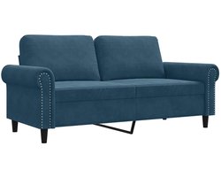 vidaXL - Tweezitsbank - 140 - cm - fluweel - blauw