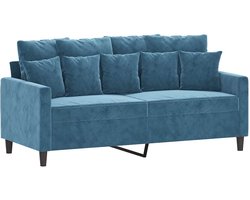 vidaXL - Tweezitsbank - 140 - cm - fluweel - blauw