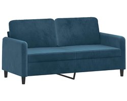 vidaXL - Tweezitsbank - 140 - cm - fluweel - blauw