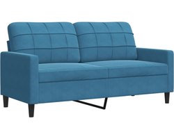 vidaXL - Tweezitsbank - 140 - cm - fluweel - blauw