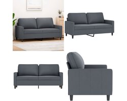 vidaXL Tweezitsbank 140 cm fluweel donkergrijs - 2-zitsbank - 2-zitsbanken - Bank - Sofa