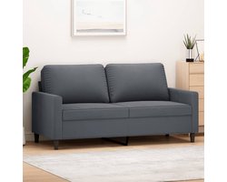 vidaXL Tweezitsbank - 140 cm - Fluweel - Donkergrijs Tweezitsbank - Velvet Sofa - Donkere Bank - Salon Meubilair - Luxe Bank