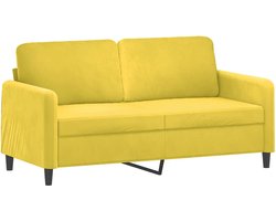 vidaXL - Tweezitsbank - 140 - cm - fluweel - geel