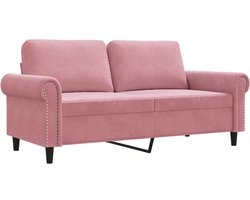 vidaXL - Tweezitsbank - 140 - cm - fluweel - roze