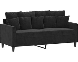 vidaXL - Tweezitsbank - 140 - cm - fluweel - zwart
