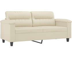 vidaXL - Tweezitsbank - 140 - cm - kunstleer - crèmekleurig