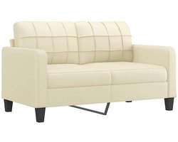vidaXL - Tweezitsbank - 140 - cm - kunstleer - crèmekleurig