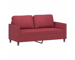 vidaXL - Tweezitsbank - 140 - cm - kunstleer - wijnrood