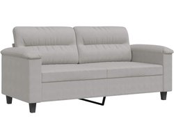 vidaXL - Tweezitsbank - 140 - cm - microvezelstof - lichtgrijs