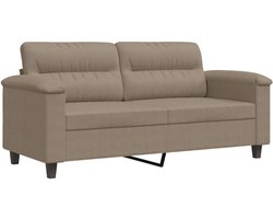 vidaXL - Tweezitsbank - 140 - cm - microvezelstof - taupe