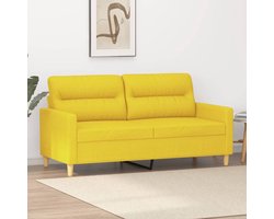 vidaXL Tweezitsbank - 140 cm - Stof - Lichtgeel Tweezitsbank - Sofa - Bankstellen - Geel Sofa - Lounge Meubels