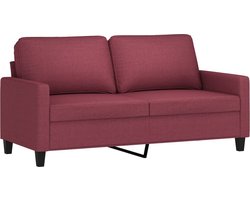 vidaXL - Tweezitsbank - 140 - cm - stof - wijnrood