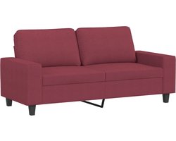 vidaXL - Tweezitsbank - 140 - cm - stof - wijnrood