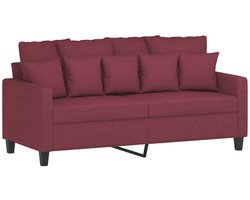 vidaXL Tweezitsbank - 140 cm - Stof - Wijnrood Tweezitsbank - Bank Rood - Lounge Meubilair - Salontafel - Woonkamer Decoratie