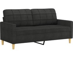 vidaXL - Tweezitsbank - 140 - cm - stof - zwart