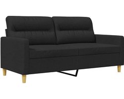 vidaXL - Tweezitsbank - 140 - cm - stof - zwart