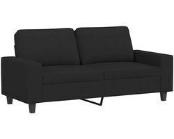 vidaXL - Tweezitsbank - 140 - cm - stof - zwart