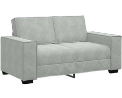vidaXL - Tweezitsbank - 160x78x84 - cm - fluweel - lichtgrijs