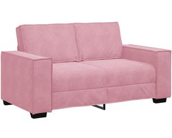 vidaXL - Tweezitsbank - 160x78x84 - cm - fluweel - roze