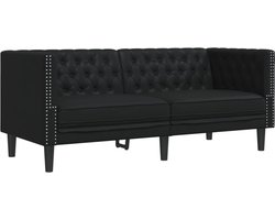 vidaXL - Tweezitsbank - Chesterfield-stijl - kunstleer - zwart