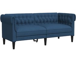 vidaXL - Tweezitsbank - Chesterfield-stijl - stof - blauw