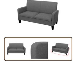vidaXL Tweezitsbank donkergrijs 135x65x76 cm Tweezitsbank - Donkere Kleuren - Stofbank - Lounge Meubels - Living Room Furniture