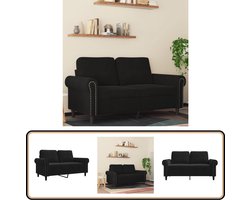 vidaXL Tweezitsbank - Fluweel Zwart - 120 cm Tweezitsbank - Zwarte Bank - Velvet Bank - Salontafel - Bankstellen
