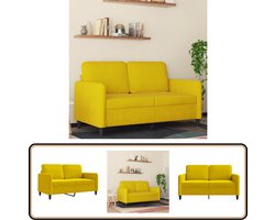 vidaXL Tweezitsbank geel fluweel 120 cm Tweezitsbank - Chesterfield Bank - Fluweel Bank - Gele Bank - Salontafel
