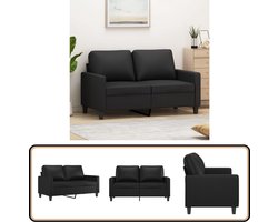 vidaXL Tweezitsbank - Kunstleer - Zwart - 120 cm Tweezitsbank - Bank Zwart - Salon Meubilair - Kunstleder Bank - Comfortabele Bank