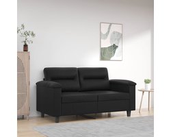 vidaXL Tweezitsbank - Kunstleer - Zwart - 120 cm Tweezitsbank - Zwarte Bank - Lederlook Bank - Salontafel - Bankstellen