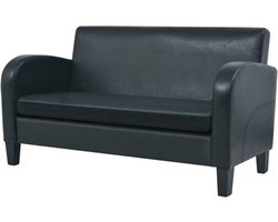vidaXL - Tweezitsbank - kunstleer - zwart