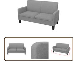vidaXL Tweezitsbank - Lichtgrijs - Compact en Comfortabel Tweezitsbank - Sofa Grijs - Bankstellen - Lounge Meubels - Interieur Decoratie