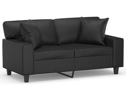 vidaXL - Tweezitsbank - met - sierkussens - 120 - cm - kunstleer - zwart