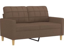 vidaXL Tweezitsbank - Stijlvol en Comfortabel Tweezitsbank - Banks Kopen - Bruine Bank - Stoffen Bank - Lounge Bank