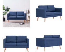 vidaXL Tweezitsbank stof blauw - Bank - Banken - Zitbank - Zitbanken