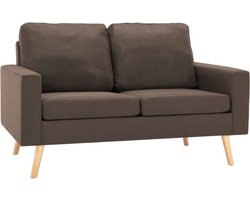 vidaXL - Tweezitsbank - stof - bruin