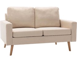 vidaXL - Tweezitsbank - stof - crème