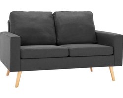 vidaXL - Tweezitsbank - stof - donkergrijs