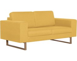 vidaXL - Tweezitsbank - stof - geel